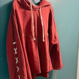 Women's Red POL Hoodie Sweater